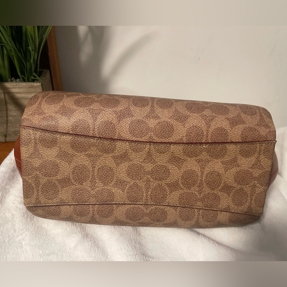 Coach Brown and Tan Signature Satchel - Picture 6 of 8